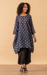 Bubble Tunic, 3/4 Sleeve, Jolie Indigo