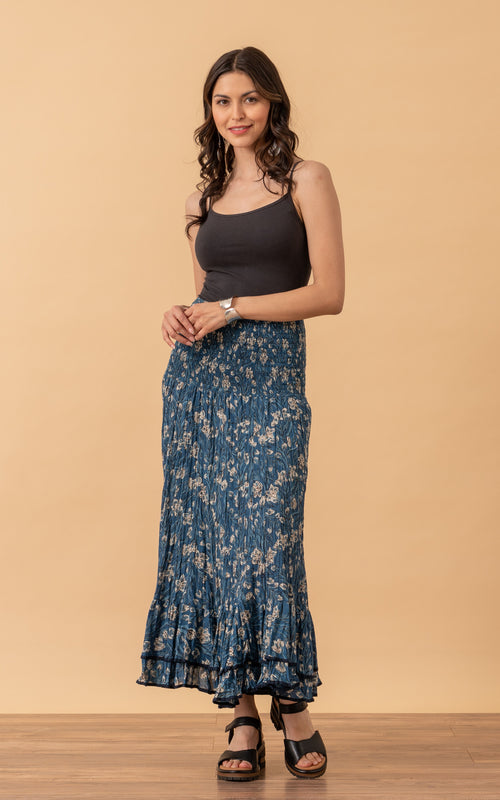 Macarena Skirt, Long, Indigo Lily