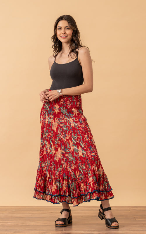 Macarena Skirt, Long, Bombay Red