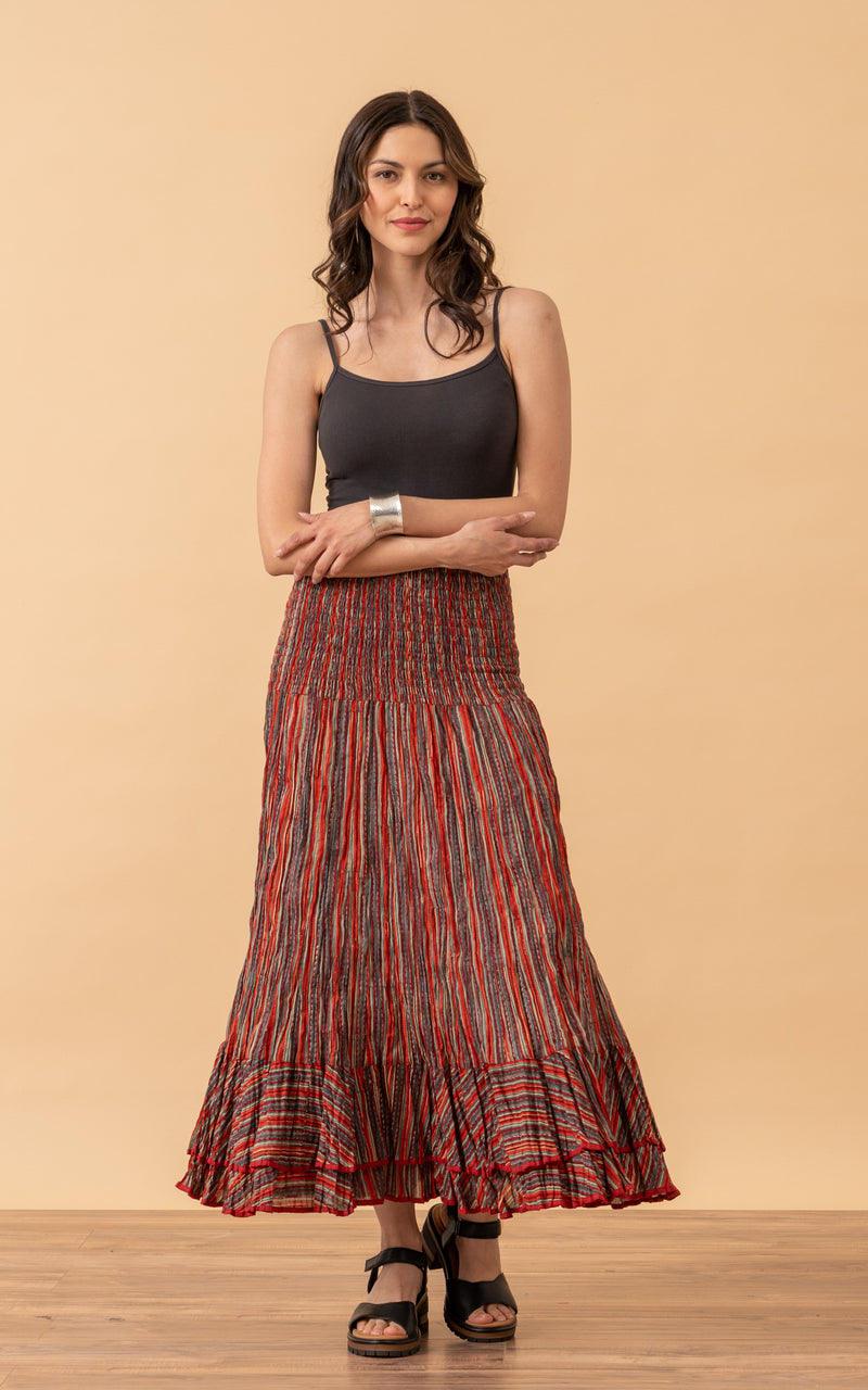 Macarena Skirt, Long, Taos Stripe