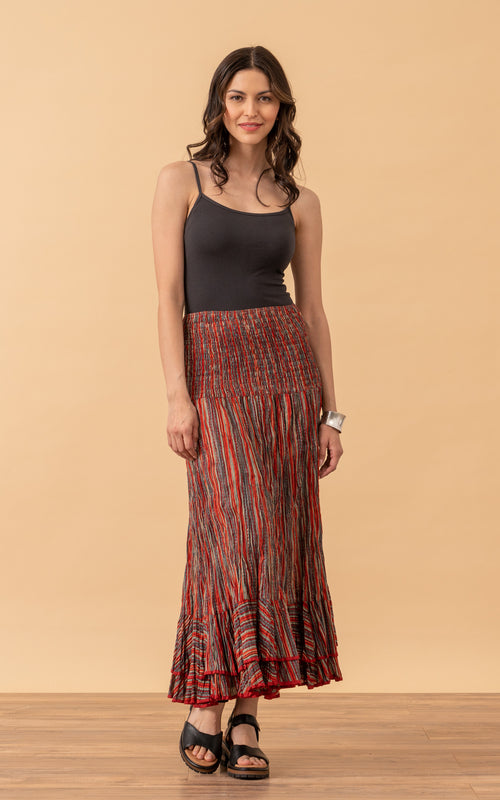 Macarena Skirt, Long, Taos Stripe