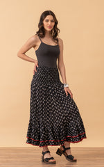 Macarena Skirt, Long, Black Calico