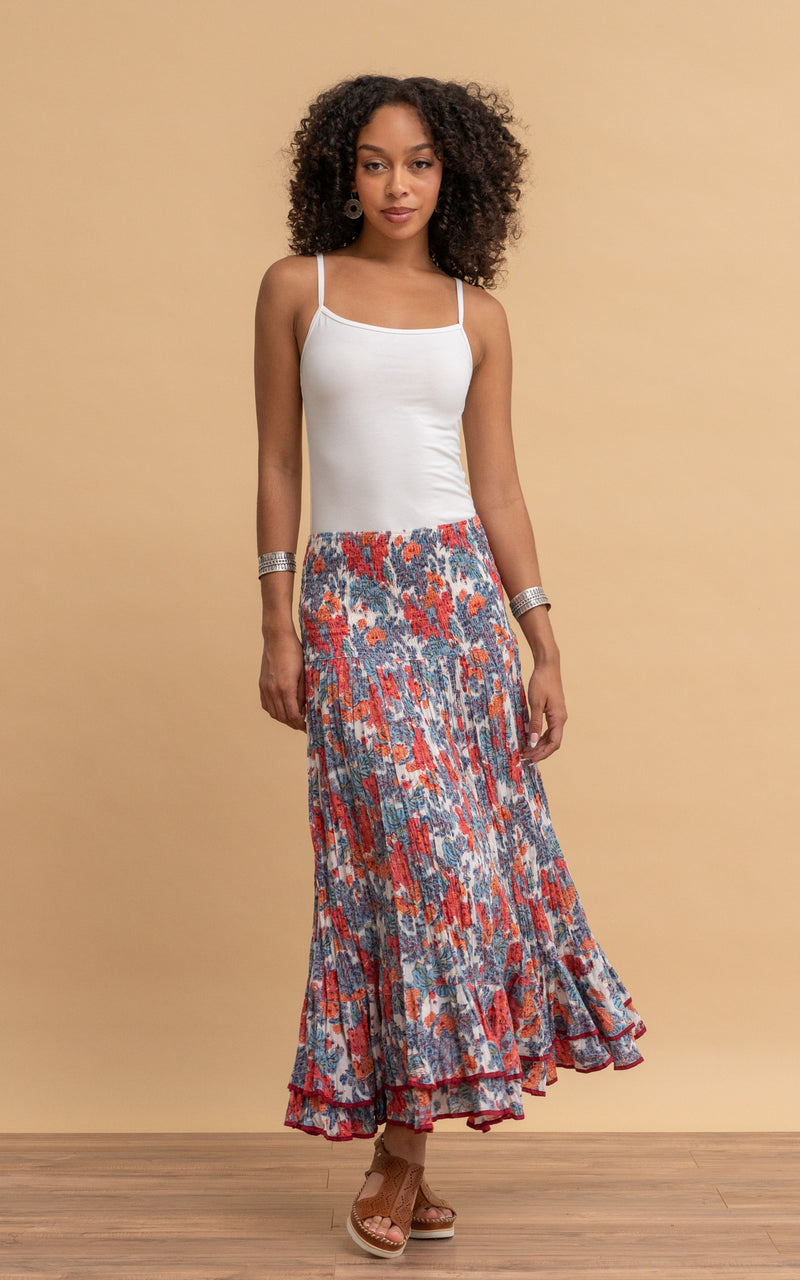 Macarena Skirt, Long, Garden Floral