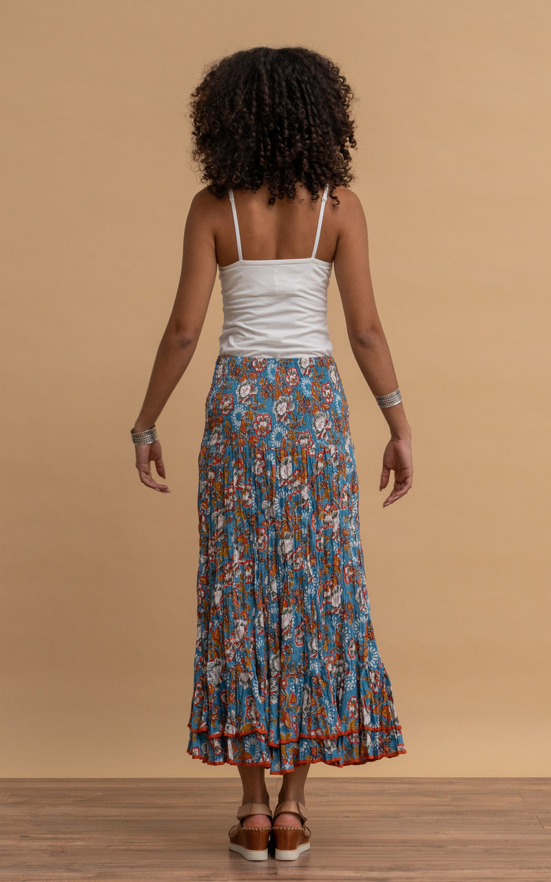 Macarena Skirt, Long, Blue Tegan