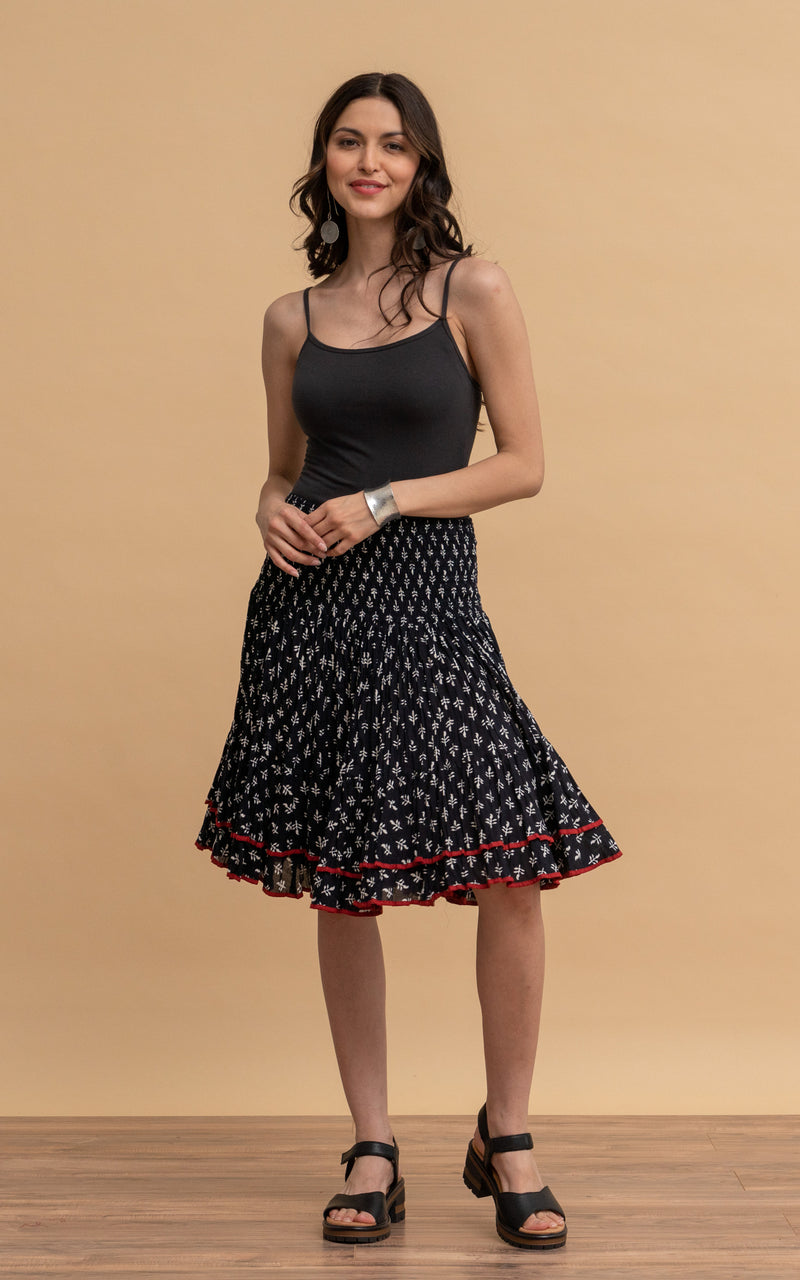 Macarena Skirt, Mini, Black Calico