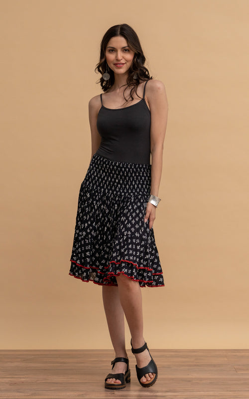 Macarena Skirt, Mini, Black Calico