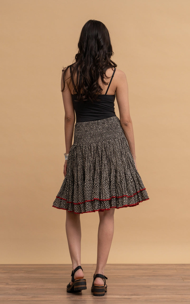 Macarena Skirt, Mini, Black Dot