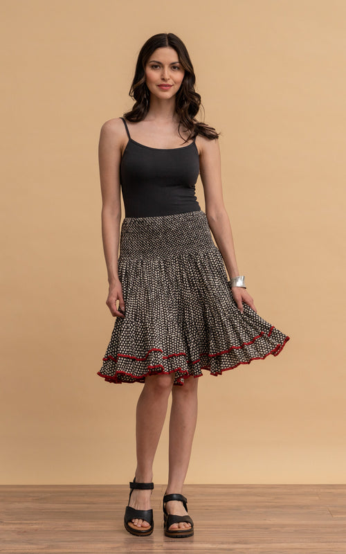 Macarena Skirt, Mini, Black Dot