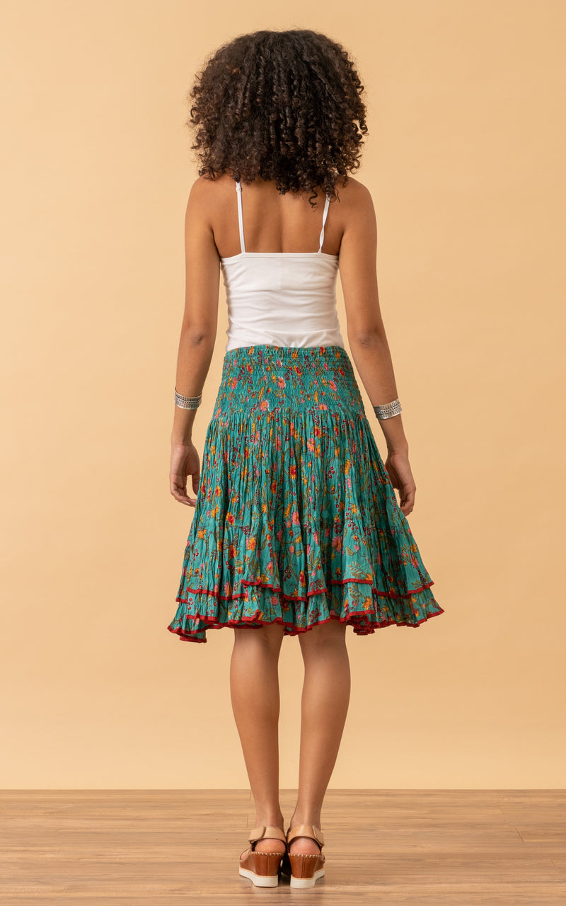 Macarena Skirt, Mini, Peacock Floral