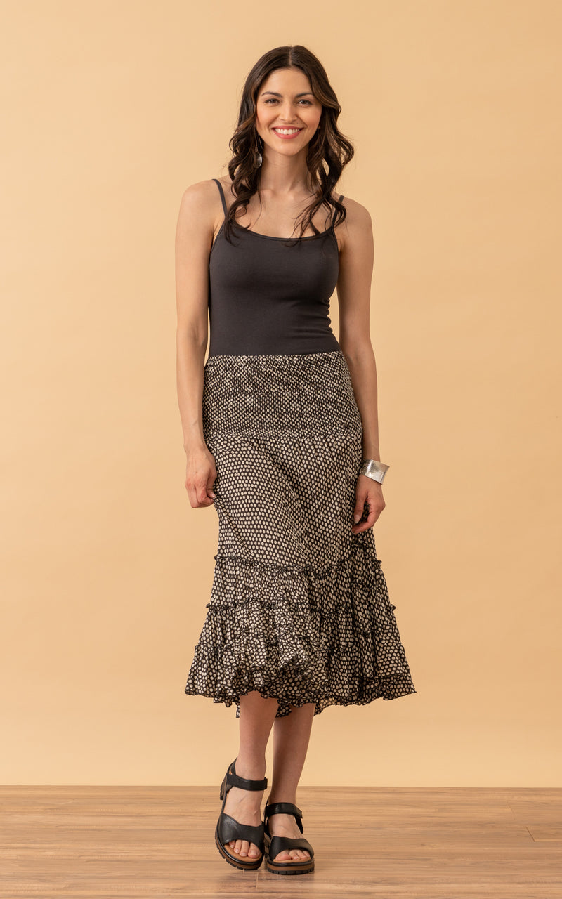 Lola Skirt, Short, Black Dot