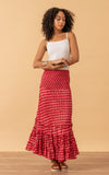 Lola Skirt, Long, Red Lotus