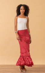 Lola Skirt, Long, Red Lotus