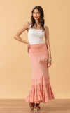 Lola Skirt, Long, Coral Stripe