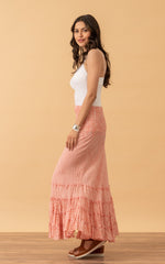 Lola Skirt, Long, Coral Stripe