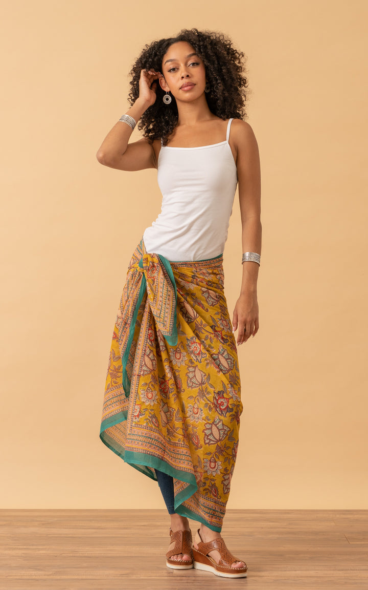 Hand Block Print Sarong/Shawl – Passementrie