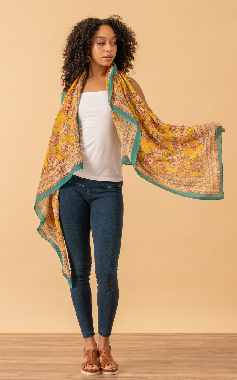 Sarong/Shawl, Golden Floral