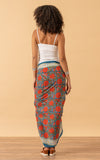 Sarong/Shawl, Turquoise & Orange Rose