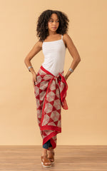 Sarong/Shawl, Pink & Red Geo