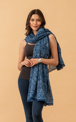 Sarong/Shawl, Indigo Floral