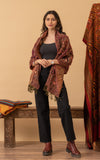 Boiled Wool Shawl, Embroidery, Berry Paisley