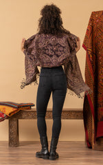 Boiled Wool Shawl, Embroidery, Thistle