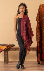 Boiled Wool Shawl, Morada