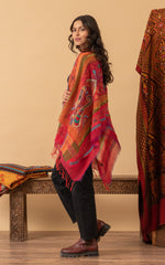 Boiled Wool Shawl, Embroidery, Fiesta Multi