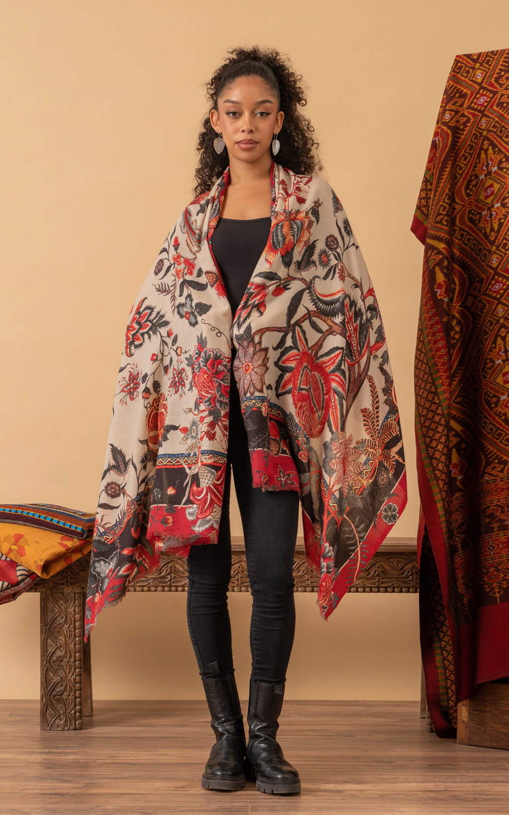 新作◆新品 salsation サルセーションShawl Rust SALSATIONサルセーション Shawl with Opening RUST