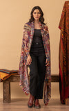 Silk Wool Shawl, Large, Pink Paisley