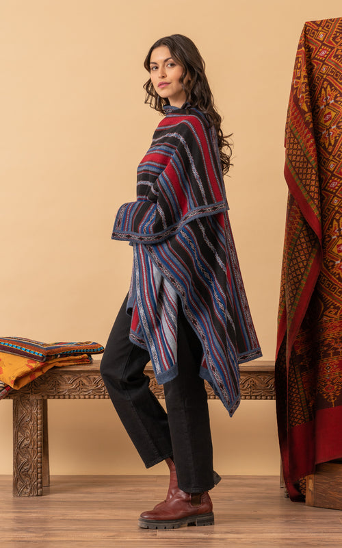 Blue Multicolor Ruana All Ruanas – Passementrie