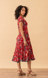 Santa Fe Dress, Long, Cap Sleeve, Bombay Red