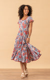 Santa Fe Dress, Long, Cap Sleeve, Garden Floral