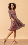 Santa Fe Dress, Short, 3/4 Sleeve, Valentina