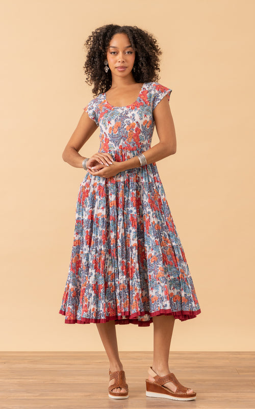 Baila Conmigo, Cap Sleeve, Garden Floral