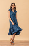 Paloma Dress, Long, Cap Sleeve, Tula Indigo