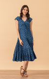 Paloma Dress, Long, Cap Sleeve, Tula Indigo