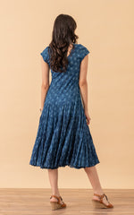 Paloma Dress, Long, Cap Sleeve, Tula Indigo