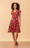 Paloma Dress, Short, Cap Sleeve, Bombay Red