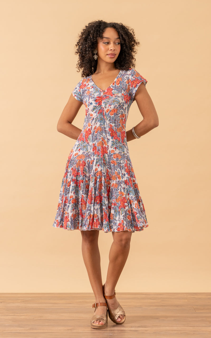 Paloma Dress, Short, Cap, Garden Floral