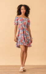 Adelita Dress, Short, Cap Sleeve, Garden Floral