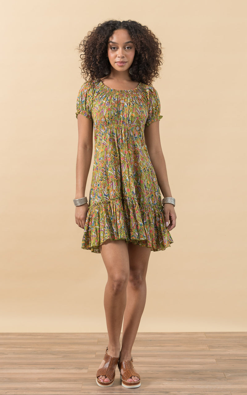 Adelita Dress, Short, Cap Sleeve, Meadow