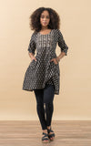 Nomi Dress, Short, 3/4 Sleeve, Amina Black