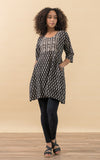 Nomi Dress, Short, 3/4 Sleeve, Amina Black