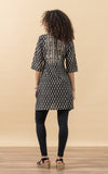 Nomi Dress, Short, 3/4 Sleeve, Amina Black