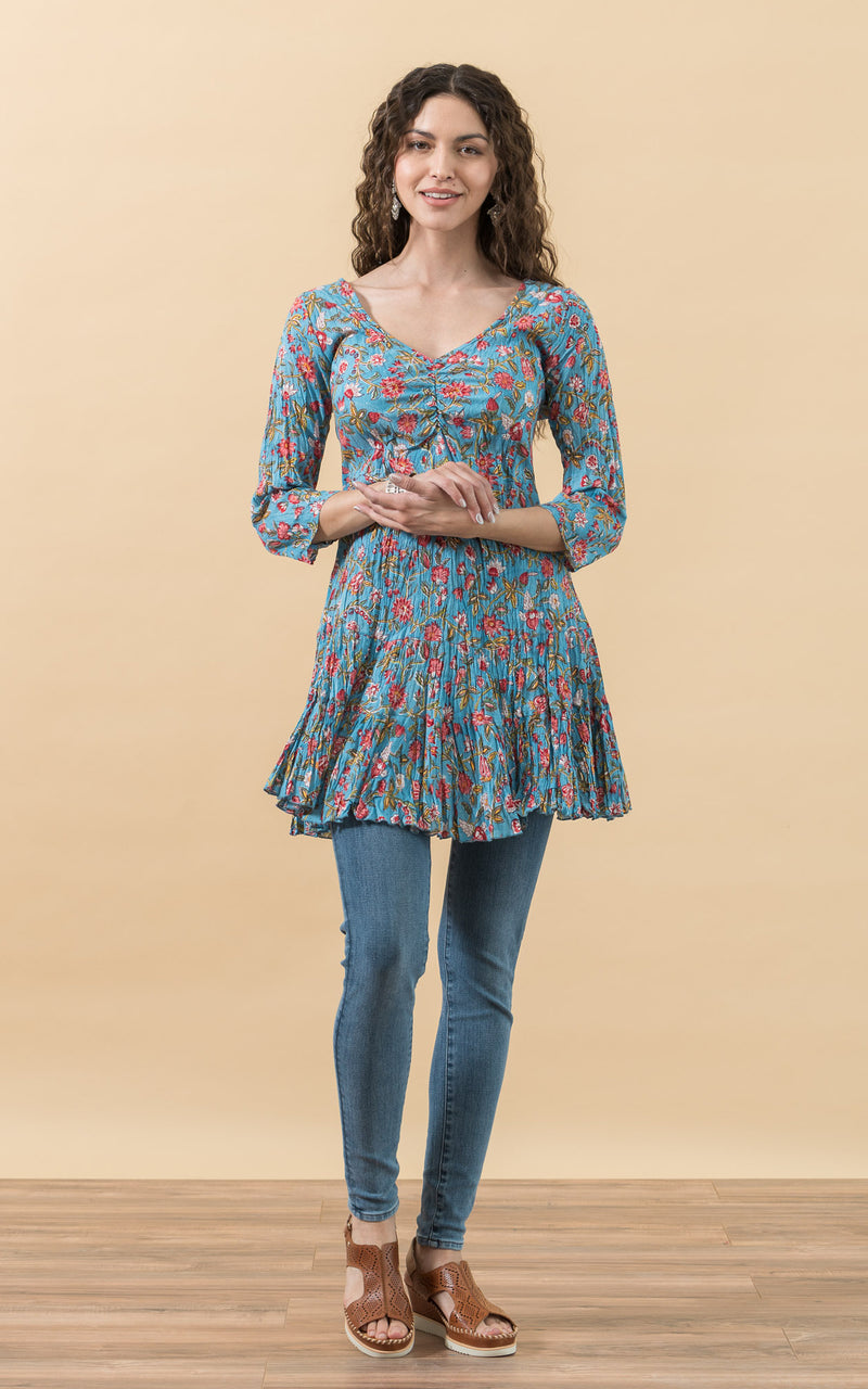 Paloma Tunic, 3/4 Sleeve, Secret Garden