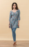 Paloma Tunic, 3/4 Sleeve, Secret Garden