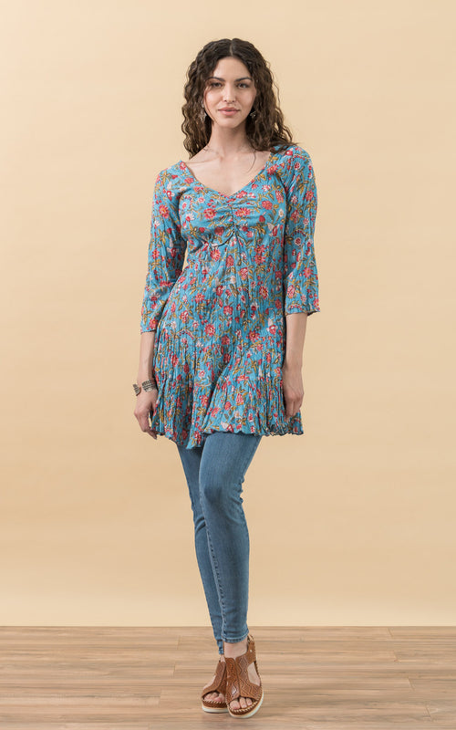 Paloma Tunic, 3/4 Sleeve, Secret Garden