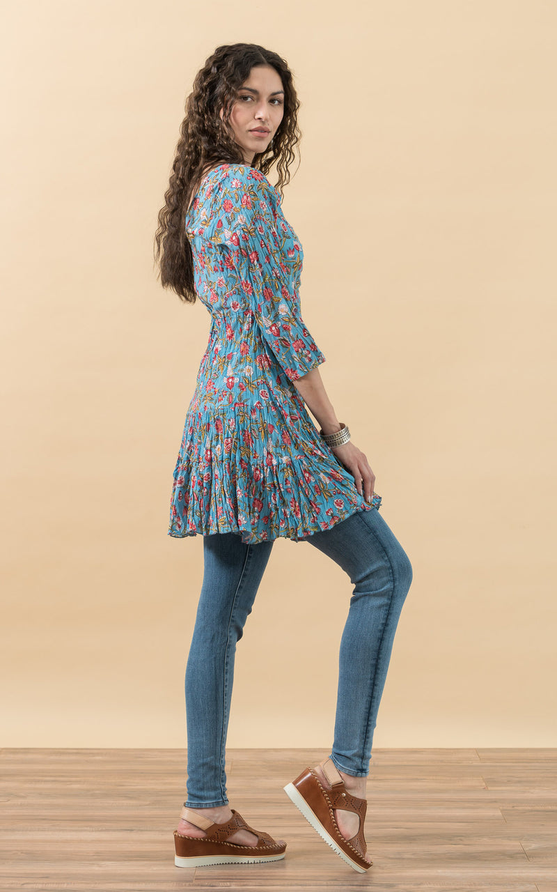 Paloma Tunic, 3/4 Sleeve, Secret Garden