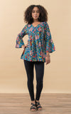 Camila Blouse, 3/4 Sleeve, Zara Turquoise