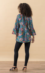 Camila Blouse, 3/4 Sleeve, Zara Turquoise